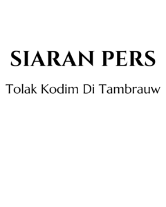 Tolak Kodim Di Tambrauw