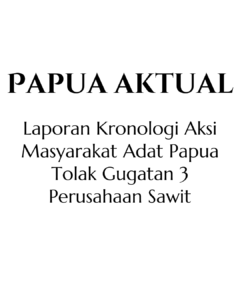Laporan Kronologi Aksi Masyarakat Adat Papua Tolak Gugatan 3 Perusahaan Sawit