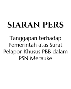 Tanggapan terhadap Pemerintah atas Surat Pelapor Khusus PBB dalam PSN Merauke